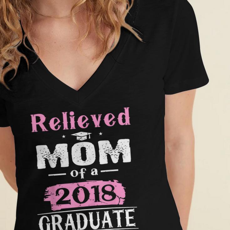 Class Of 2018 Graduation Shirt Mom Of Graduate Women's Jersey Short Sleeve Deep V-Neck Tshirt