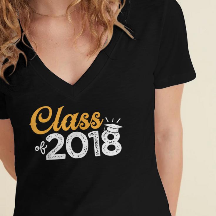 Class Of 2018 GraduationShirt Senior Boys Girls Men Women Women's Jersey Short Sleeve Deep V-Neck Tshirt