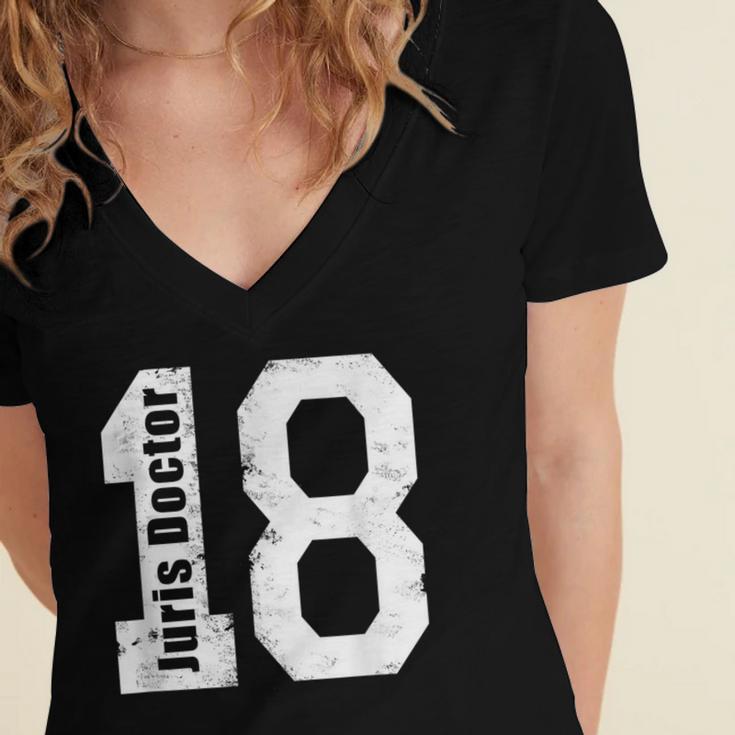 Class Of 2018 Lawyer Juris Doctor Graduation T-Shirt Women's Jersey Short Sleeve Deep V-Neck Tshirt