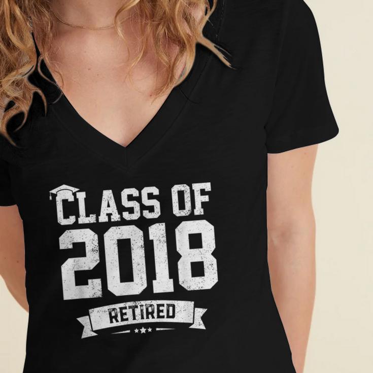 Class Of 2018 Retired Graduation TShirt Fun Retirement Shirt Women's Jersey Short Sleeve Deep V-Neck Tshirt