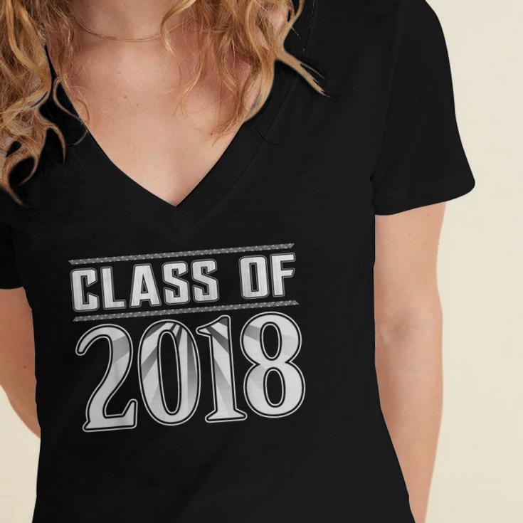 Class Of 2018 Senior Graduation Year Idea s T-Shirt Women's Jersey Short Sleeve Deep V-Neck Tshirt
