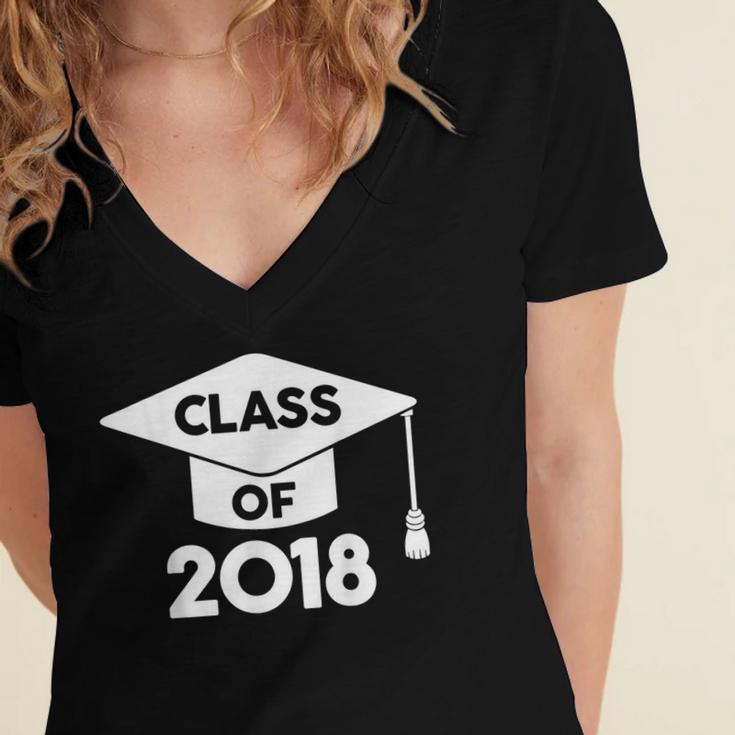 Class Of 2018 Senior T-Shirt Graduation Shirt Women's Jersey Short Sleeve Deep V-Neck Tshirt
