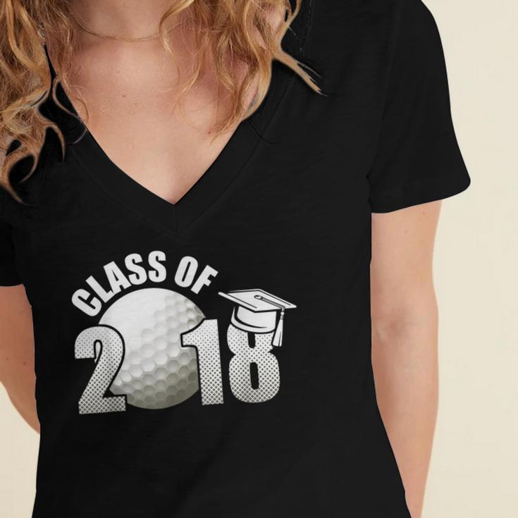 Class Of 2018 Shirts Graduation Senior Golf Women's Jersey Short Sleeve Deep V-Neck Tshirt