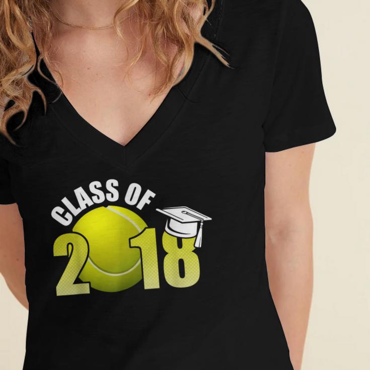 Class Of 2018 Shirts Graduation Senior Tennis Shirt Women's Jersey Short Sleeve Deep V-Neck Tshirt