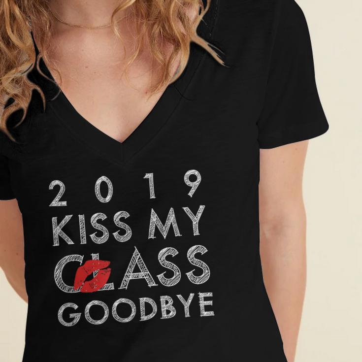 Class Of 2019 Pretty High School Senior GraduationShirt Women's Jersey Short Sleeve Deep V-Neck Tshirt