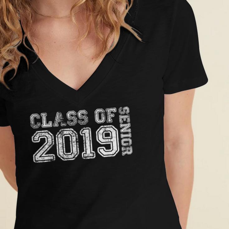 Class Of 2019 Senior High School Graduation Tee Women's Jersey Short Sleeve Deep V-Neck Tshirt