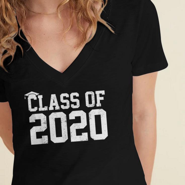 Class Of 2020 Graduation Senior High School College Women's Jersey Short Sleeve Deep V-Neck Tshirt