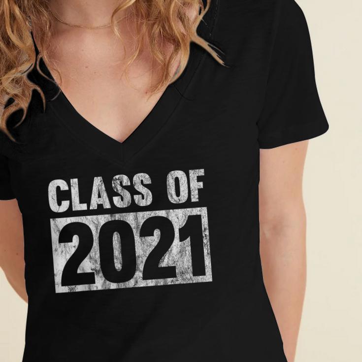 Class Of 2021 Future Graduation Graduating From School Women's Jersey Short Sleeve Deep V-Neck Tshirt