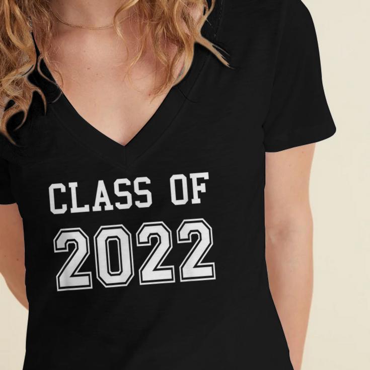Class Of 2022 Graduation School Future Graduate Junior Women's Jersey Short Sleeve Deep V-Neck Tshirt