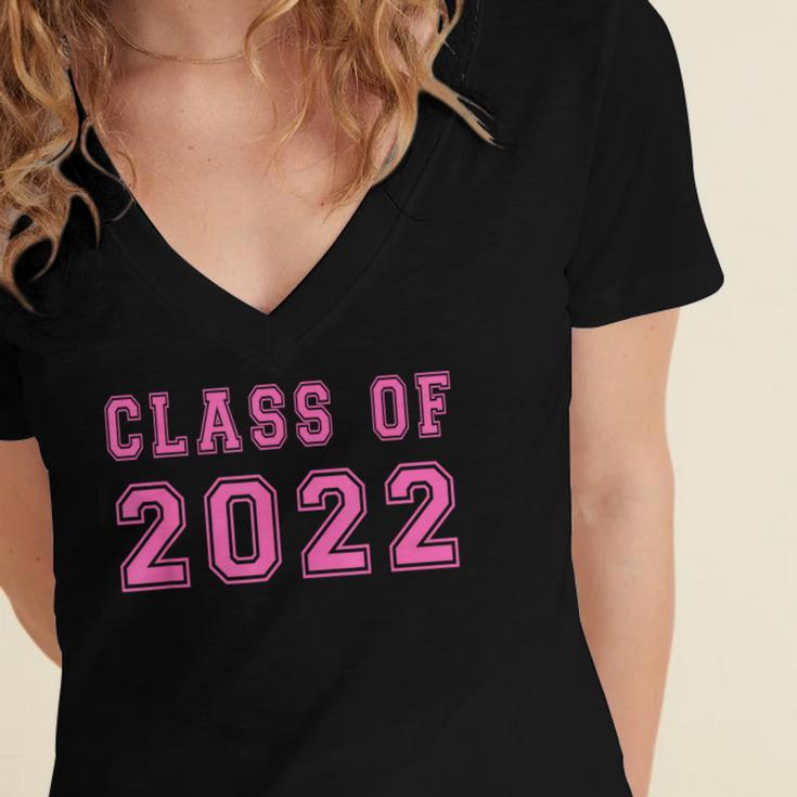 Class Of 2022 High School Graduation Date GraduateShirt Women's Jersey Short Sleeve Deep V-Neck Tshirt