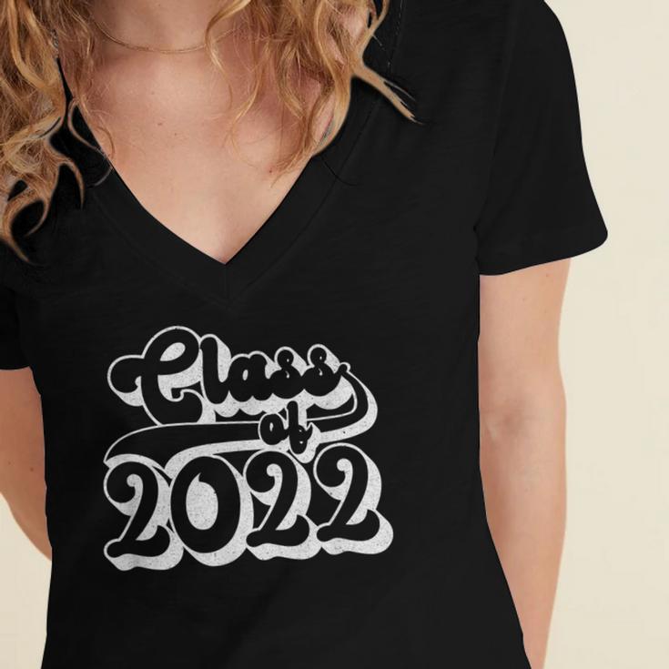 Class Of 2022 High School Senior College Senior Graduation Women's Jersey Short Sleeve Deep V-Neck Tshirt