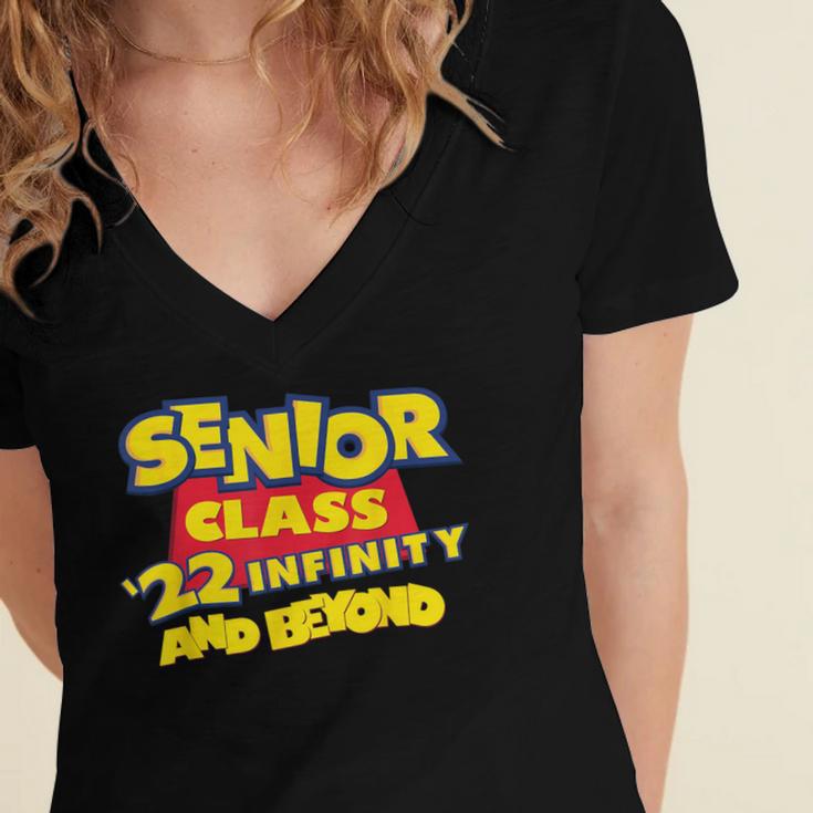 Class Of 2022 Senior 2000s Animated Movie Style Graduation Women's Jersey Short Sleeve Deep V-Neck Tshirt