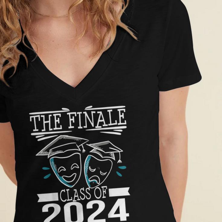 Class Of 2024 Finale Drama Theater Club Actor Graduation Women's Jersey Short Sleeve Deep V-Neck Tshirt