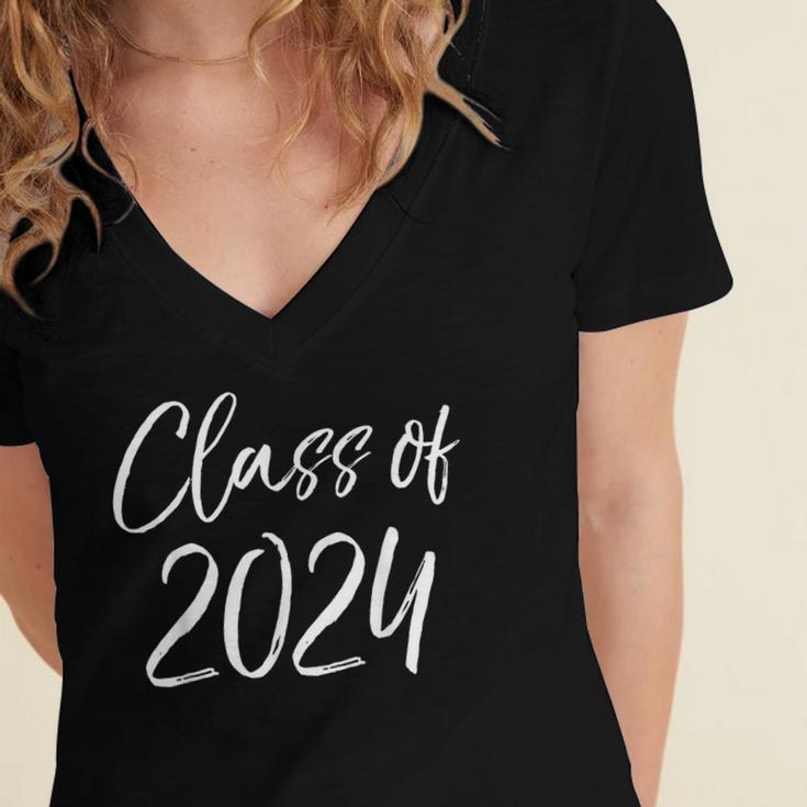 Class Of 2024 Shirt First Day Of Seventh Grade Graduation Women's Jersey Short Sleeve Deep V-Neck Tshirt