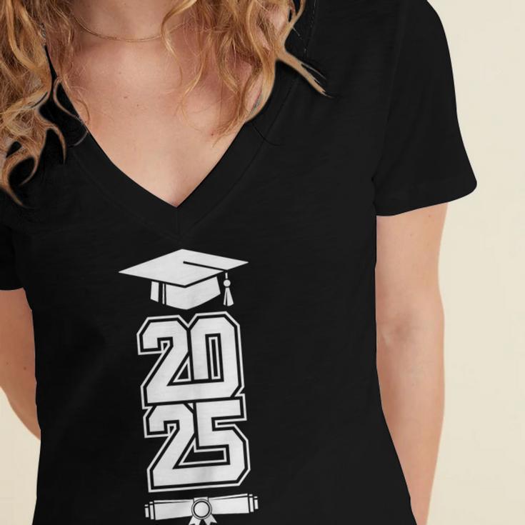 Class Of 2025 Done Graduation For Him Her Women Men Women's Jersey Short Sleeve Deep V-Neck Tshirt