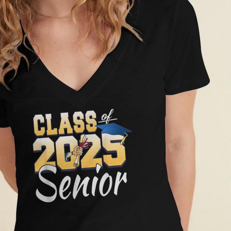 Class Of 2025 Senior Graduate 2025 Graduation Class Women's Jersey Short Sleeve Deep V-Neck Tshirt