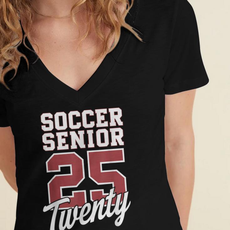 Class Of 2025 Senior 2025 Graduation 2025 Soccer Women's Jersey Short Sleeve Deep V-Neck Tshirt