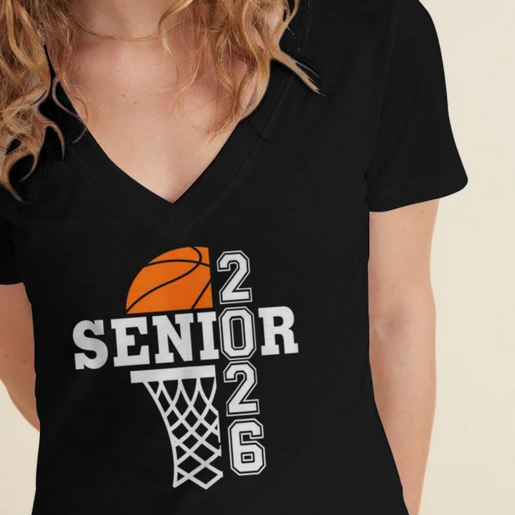 Class Of 2026 Basketball Senior 26 Player Team Graduation Women's Jersey Short Sleeve Deep V-Neck Tshirt