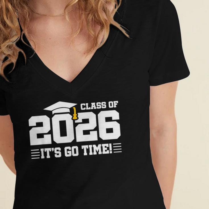 Class Of 2026 2026 School Year Class Of 2026 Graduation Women's Jersey Short Sleeve Deep V-Neck Tshirt