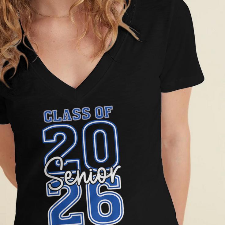 Class Of 2026 Senior Retro Graduation 2026 First Day Vintage Women's Jersey Short Sleeve Deep V-Neck Tshirt