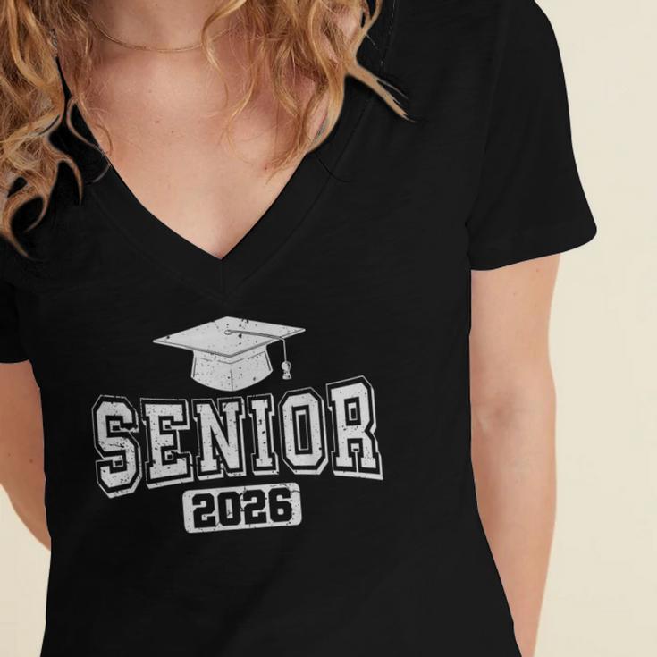 Class Of 2026 Senior 2026 Vintage Seniors Graduation 2026 Women's Jersey Short Sleeve Deep V-Neck Tshirt