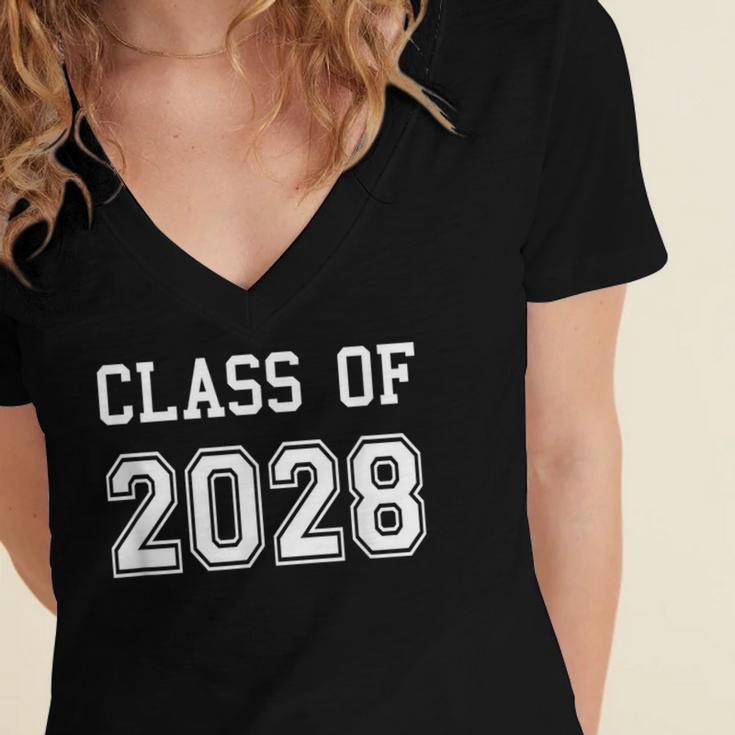 Class Of 2028 Graduation School Grad 2028 Graduate Women's Jersey Short Sleeve Deep V-Neck Tshirt