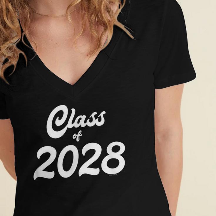 Class Of 2028 Shirt Graduation Him Her Senior Class Women's Jersey Short Sleeve Deep V-Neck Tshirt