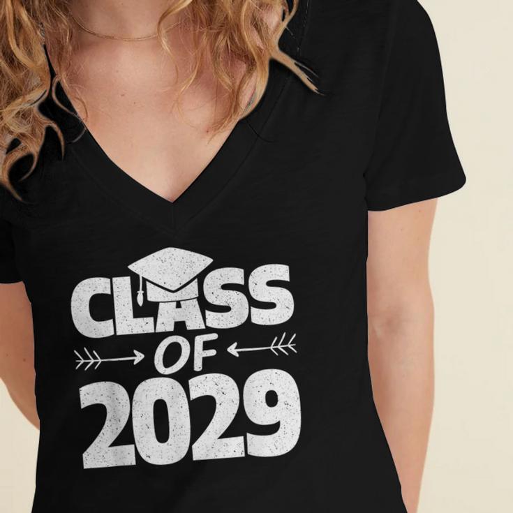 Class Of 2029 Shirt For Elementary Kids Graduation Women's Jersey Short Sleeve Deep V-Neck Tshirt