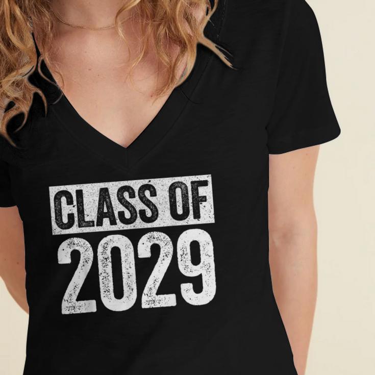 Class Of 2029 Shirt Senior 2029 Graduation Women's Jersey Short Sleeve Deep V-Neck Tshirt