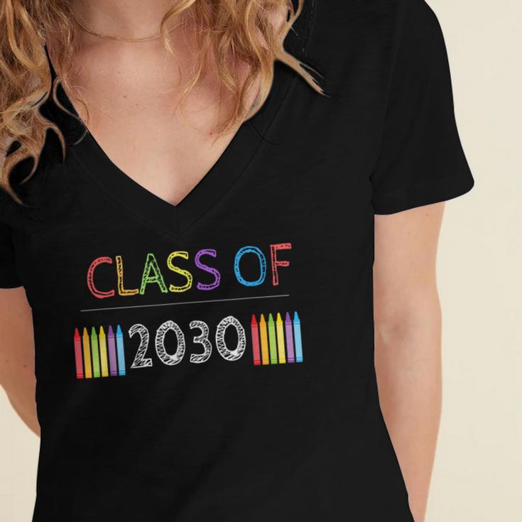 Class Of 2030 Graduation Shirt Men Women Boys Girls Cute Women's Jersey Short Sleeve Deep V-Neck Tshirt