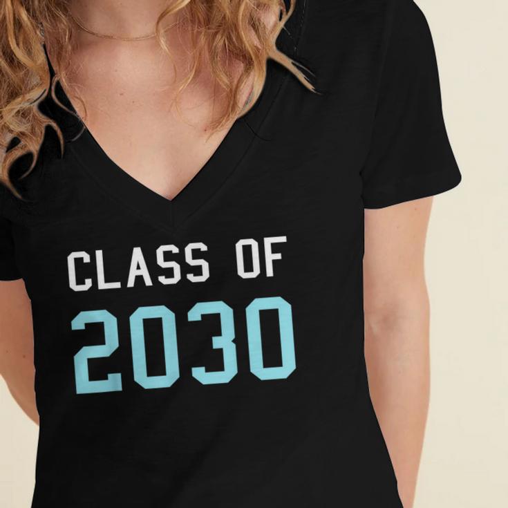 Class Of 2030 Graduation T-Shirt Women's Jersey Short Sleeve Deep V-Neck Tshirt