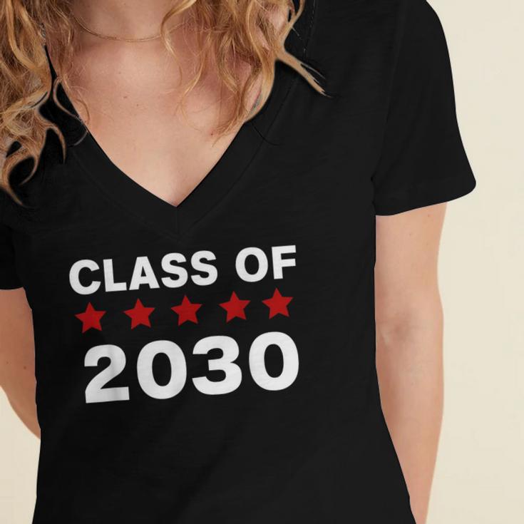 Class Of 2030 Shirt New Kindergarten Student Graduation Women's Jersey Short Sleeve Deep V-Neck Tshirt