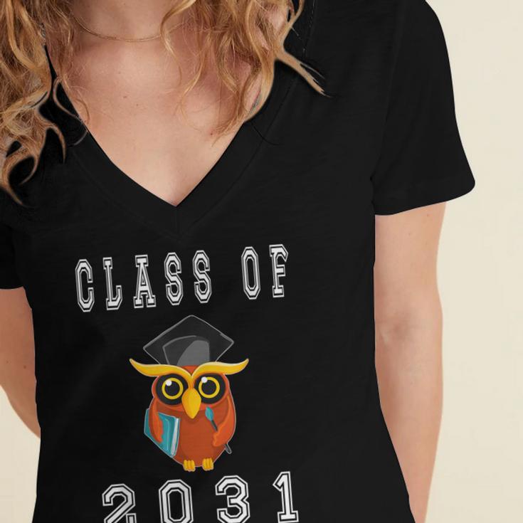Class Of 2031 Graduation First Day Of SchoolShirt Women's Jersey Short Sleeve Deep V-Neck Tshirt