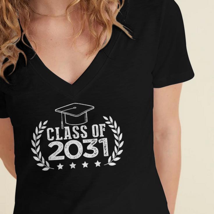 Class Of 2031 Grow With Me Shirt Graduation Kindergarten Women's Jersey Short Sleeve Deep V-Neck Tshirt