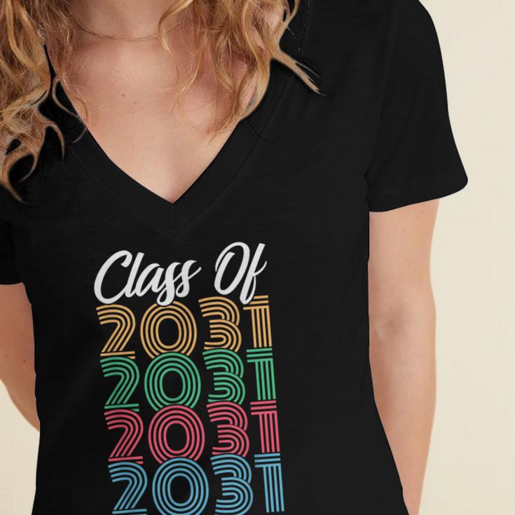 Class Of 2031 Kindergarten GraduationShirt Women's Jersey Short Sleeve Deep V-Neck Tshirt