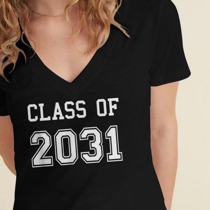Class Of 2031 Shirt Graduation School Future Graduate Women's Jersey Short Sleeve Deep V-Neck Tshirt