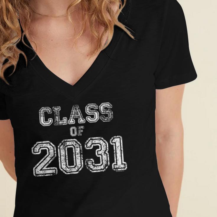 Class Of 2031 Shirts Senior 2031 Graduation Him Her Women's Jersey Short Sleeve Deep V-Neck Tshirt