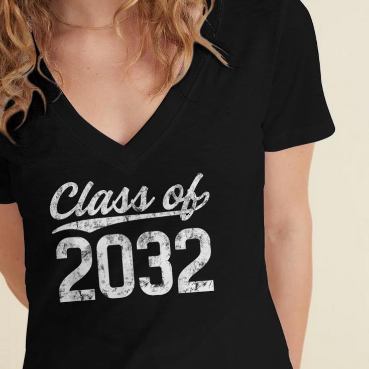 Class Of 2032 Grow With Me Graduation Women's Jersey Short Sleeve Deep V-Neck Tshirt