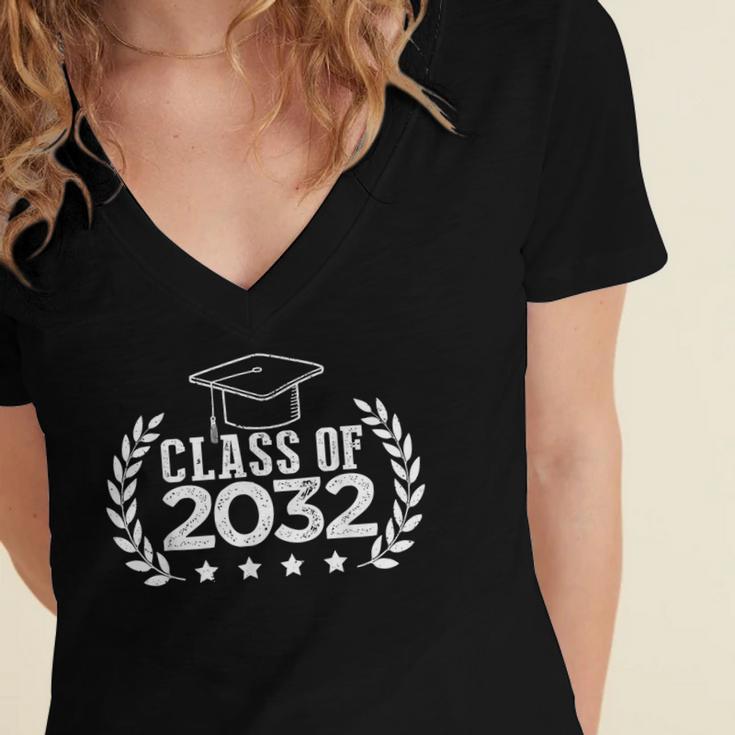 Class Of 2032 Grow With Me Shirt Graduation Kindergarten Women's Jersey Short Sleeve Deep V-Neck Tshirt