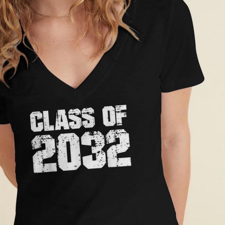 Class Of 2032 High School College Graduation Reunion T-Shirt Women's Jersey Short Sleeve Deep V-Neck Tshirt