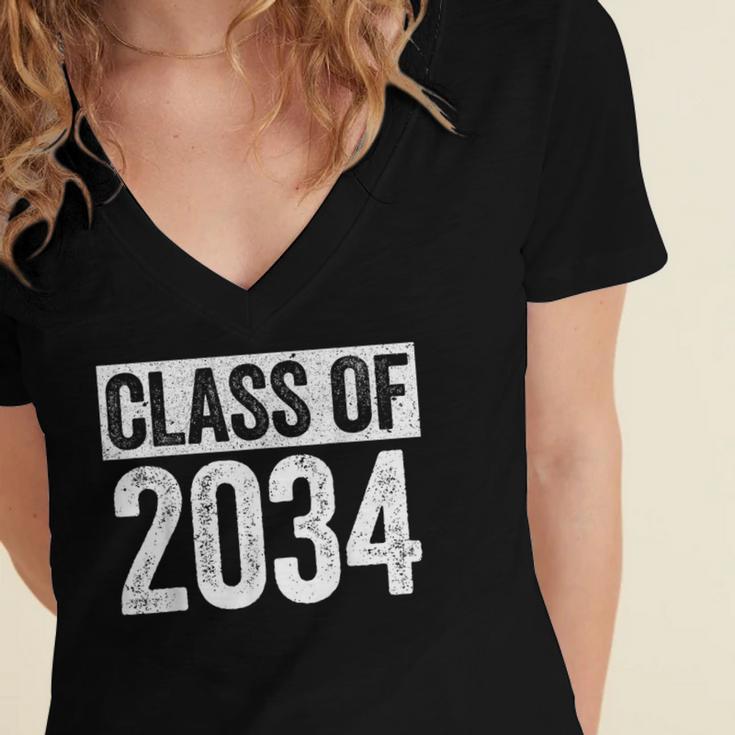 Class Of 2034 Shirt Senior 2034 Graduation Women's Jersey Short Sleeve Deep V-Neck Tshirt
