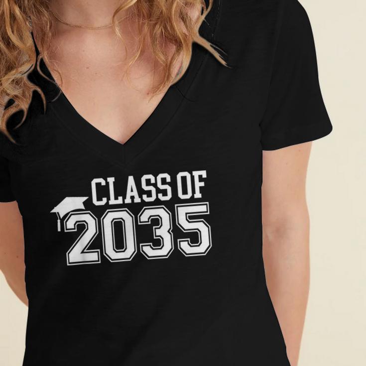 Class Of 2035 Graduation First Day Of School Boys Girls Kids Women's Jersey Short Sleeve Deep V-Neck Tshirt