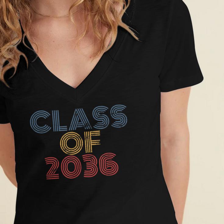 Class Of 2036 Graduation Women's Jersey Short Sleeve Deep V-Neck Tshirt