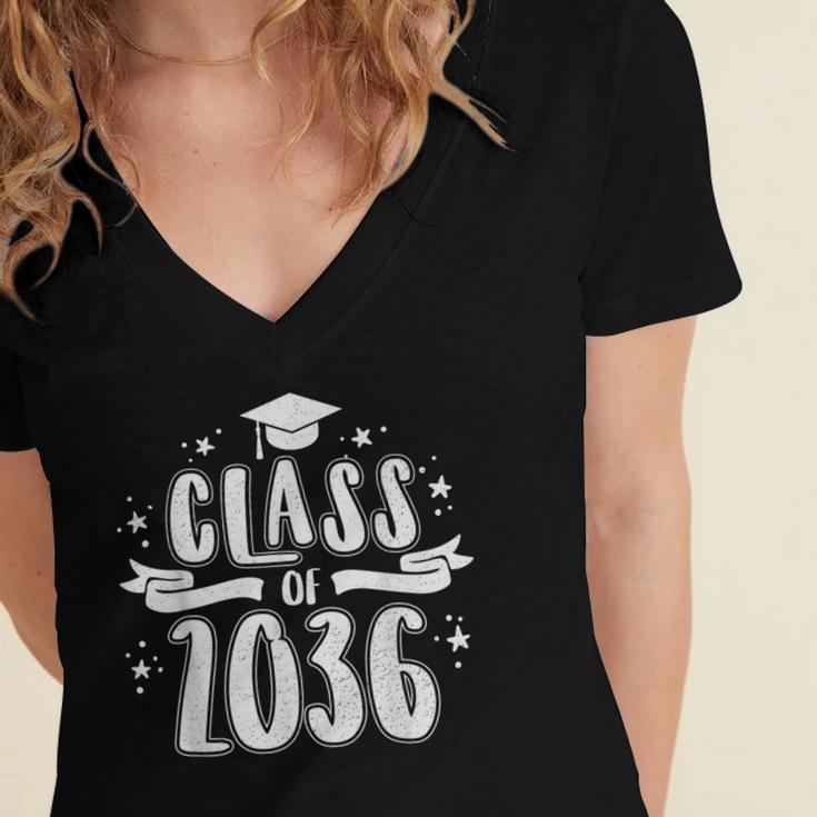 Class Of 2036 Last First Day Of School Graduation Men Women Women's Jersey Short Sleeve Deep V-Neck Tshirt