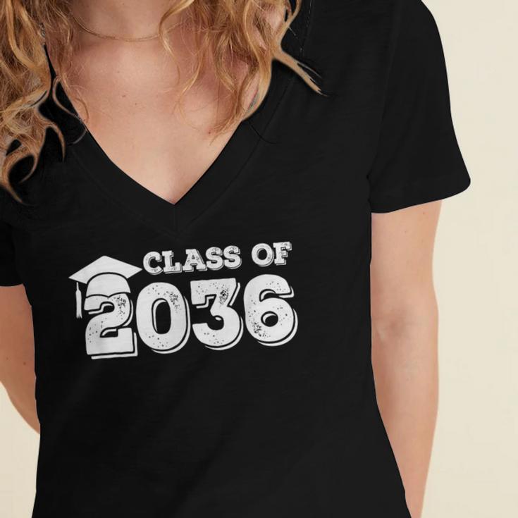 Class Of 2036 Shirt Women Men Kids Senior Graduation 2036 Women's Jersey Short Sleeve Deep V-Neck Tshirt