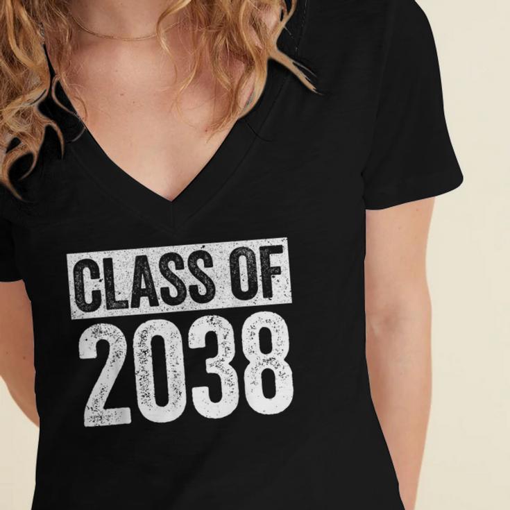 Class Of 2038 Shirt Senior 2038 Graduation Women's Jersey Short Sleeve Deep V-Neck Tshirt