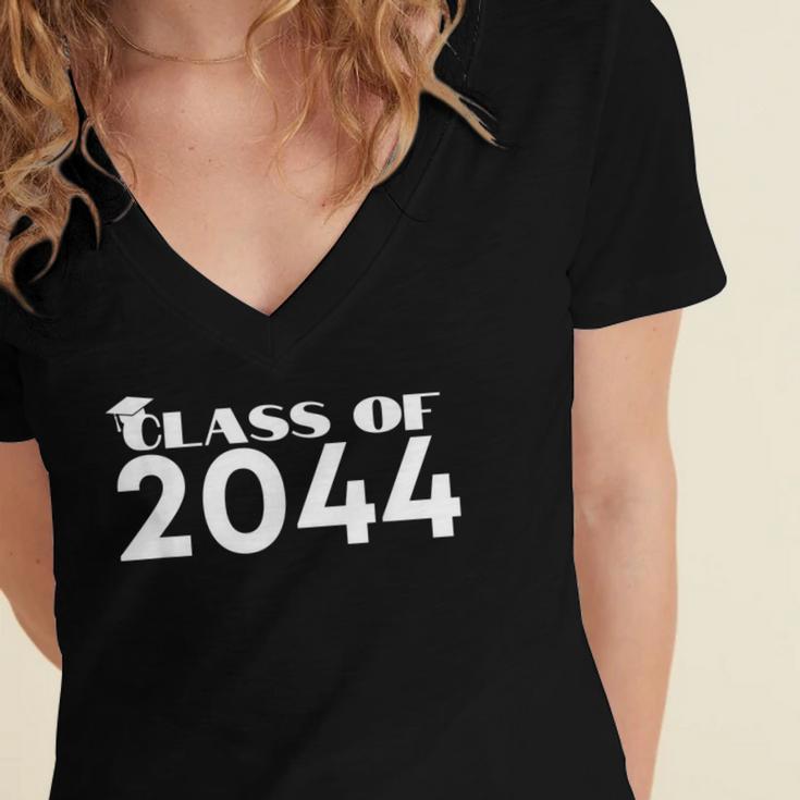 Class Of 2044 Graduate School Graduation Class Women's Jersey Short Sleeve Deep V-Neck Tshirt