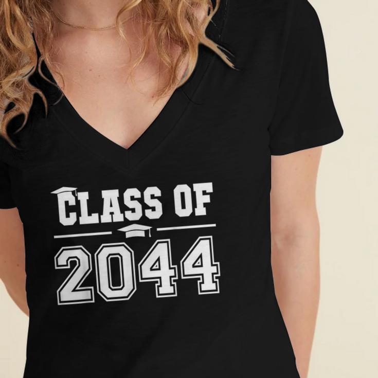 Class Of 2044 Grow With Me First Day Of School Graduation Women's Jersey Short Sleeve Deep V-Neck Tshirt