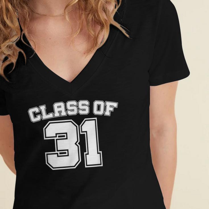 Class Of 31 2031 School Tee Shirt Graduation Class Party Women's Jersey Short Sleeve Deep V-Neck Tshirt