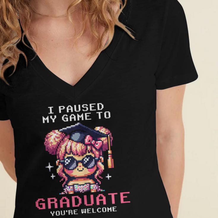 Classic I'm From The 1900s Retro Games Graduating Girl Women's Jersey Short Sleeve Deep V-Neck Tshirt